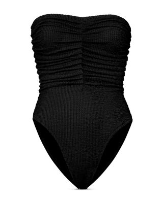 Textured Ruched One Piece Swimsuit