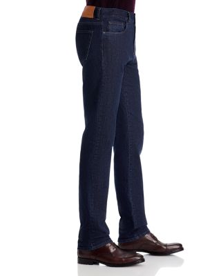 Canali Stretch Denim Straight Fit Jeans in Dark Blue