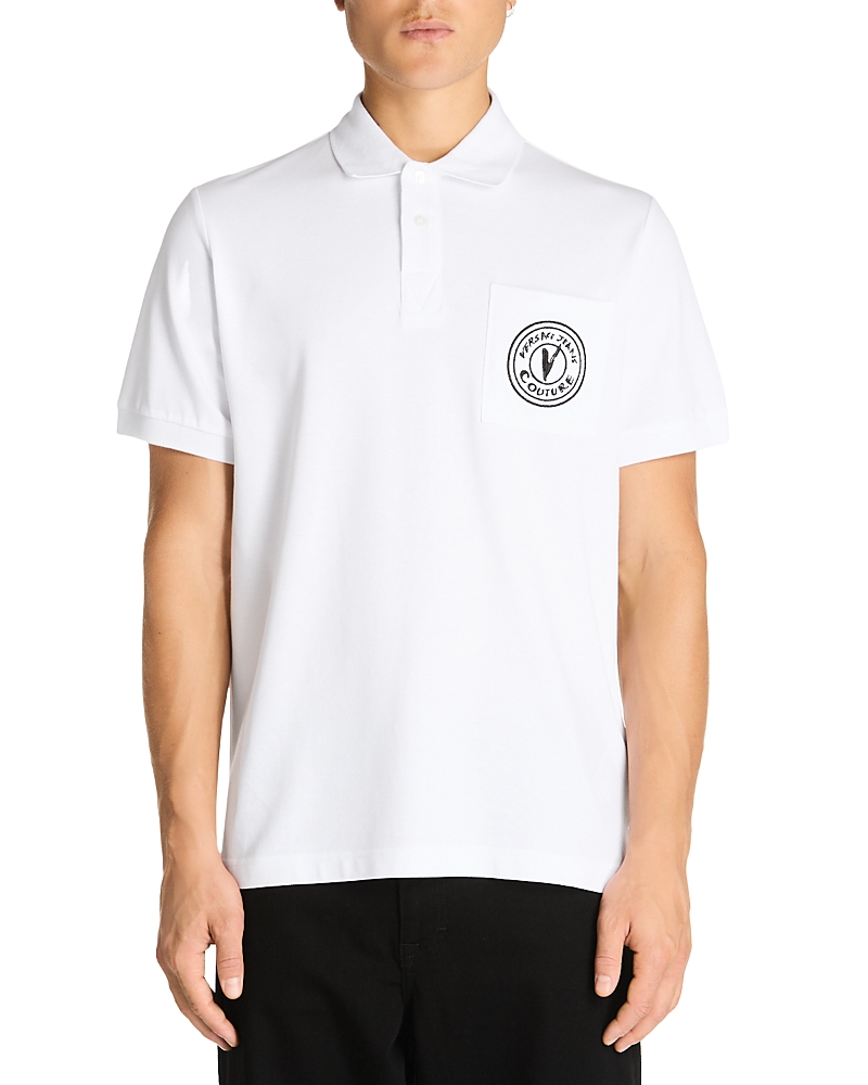 VERSACE JEANS COUTURE REGULAR FIT LOGO PIQUE POLO