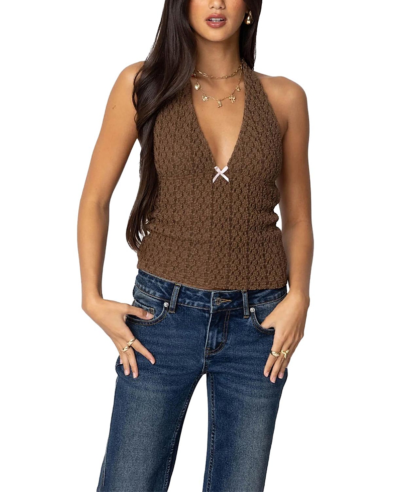 EDIKTED WILLOW TEXTURED HALTER TOP