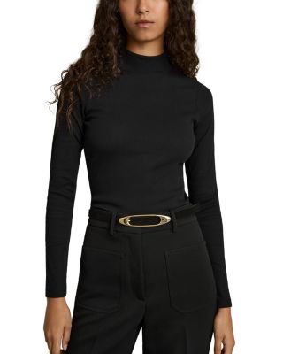 REISS - Polly Ribbed Roll Neck Top