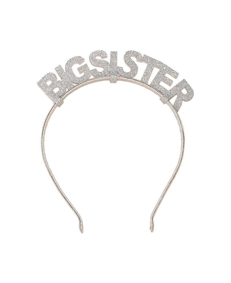 Shop Sweet Wink Girls' Pastel Rainbow Big Sister Headband - Little Kid, Big Kid In Silver