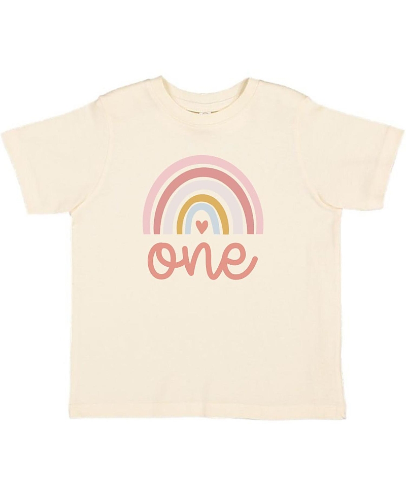 Sweet Wink Girls' One Boho Rainbow Short Sleeve T-shirt - Little Kid In Natural