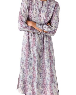 Mottled Snake Print Midi Dress