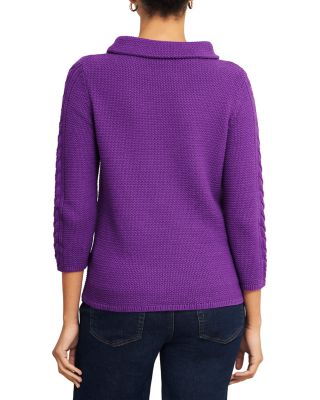 Camilla Boat Neck Cable Knit Sleeve Sweater 