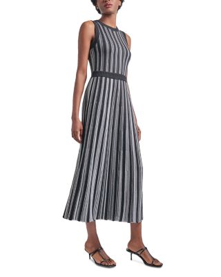 Rib Knit Striped Maxi Dress