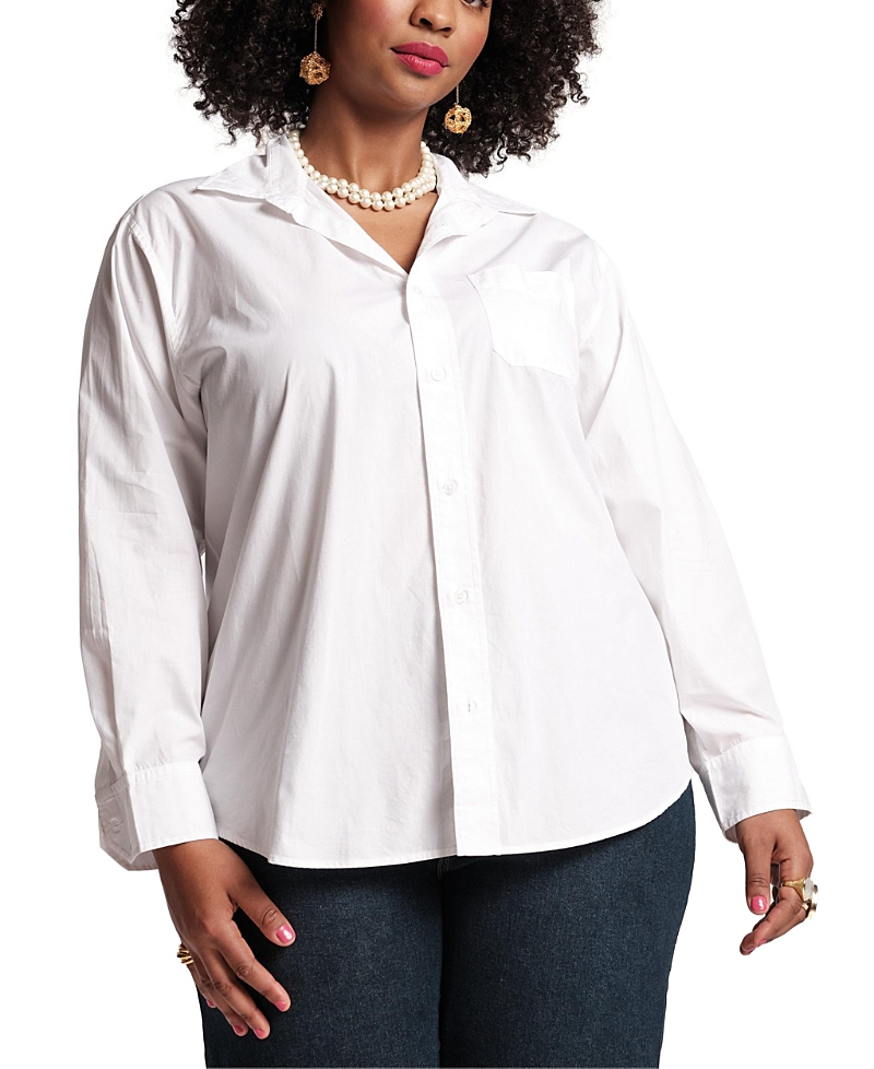FRANCES VALENTINE PERFECT WHITE BUTTON DOWN SHIRT