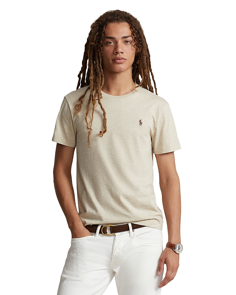 Polo Ralph Lauren Classic Fit Jersey Crewneck T-shirt In Expedition Dune Heather