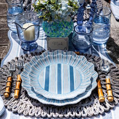 Cabana Stripe Melamine Dinner Plate, Set of 4