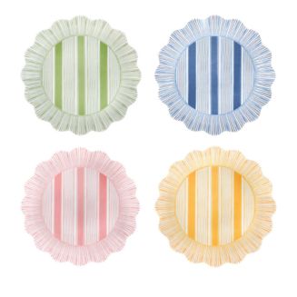 Juliska Cabana Stripe Melamine Dessert/Salad Plate, Set of 4
