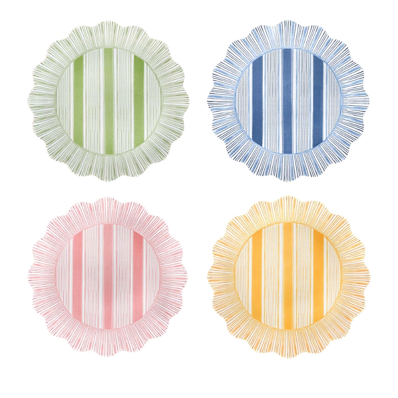 Juliska Cabana Stripe Melamine Dessert/salad Plate, Set Of 4 In Assorted