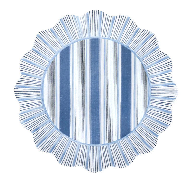 Juliska Cabana Stripe Melamine Dessert/salad Plate, Set Of 4 In Ocean Blue