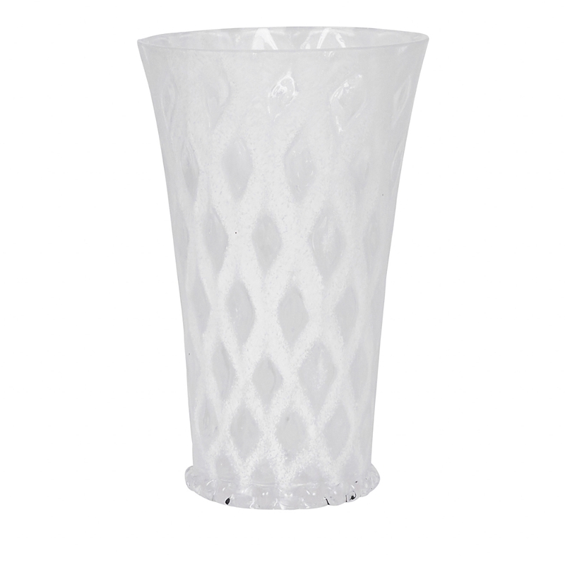 Juliska Trellis Large Glass Tumbler In White
