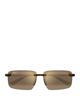 Laulima Rimless Rectangular Sunglasses, 61mm