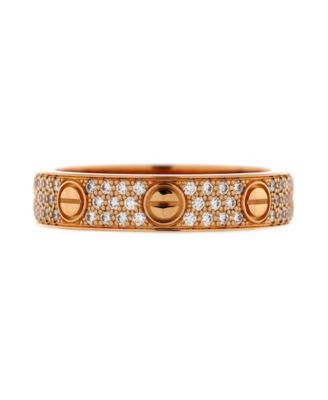 Pre-Owned Cartier - Love Wedding Band Pave Diamonds Ring 18K Rose Gold and Diamonds