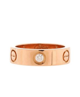 Pre-Owned Cartier Love 3 Diamonds Band Ring 18K Rose Gold with Diamonds