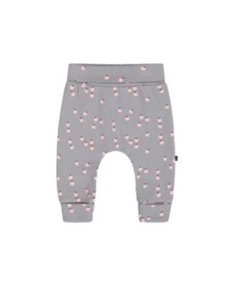 Deux par Deux Girls' Organic Cotton Evolutive Pant Gray Printed Apples - Baby