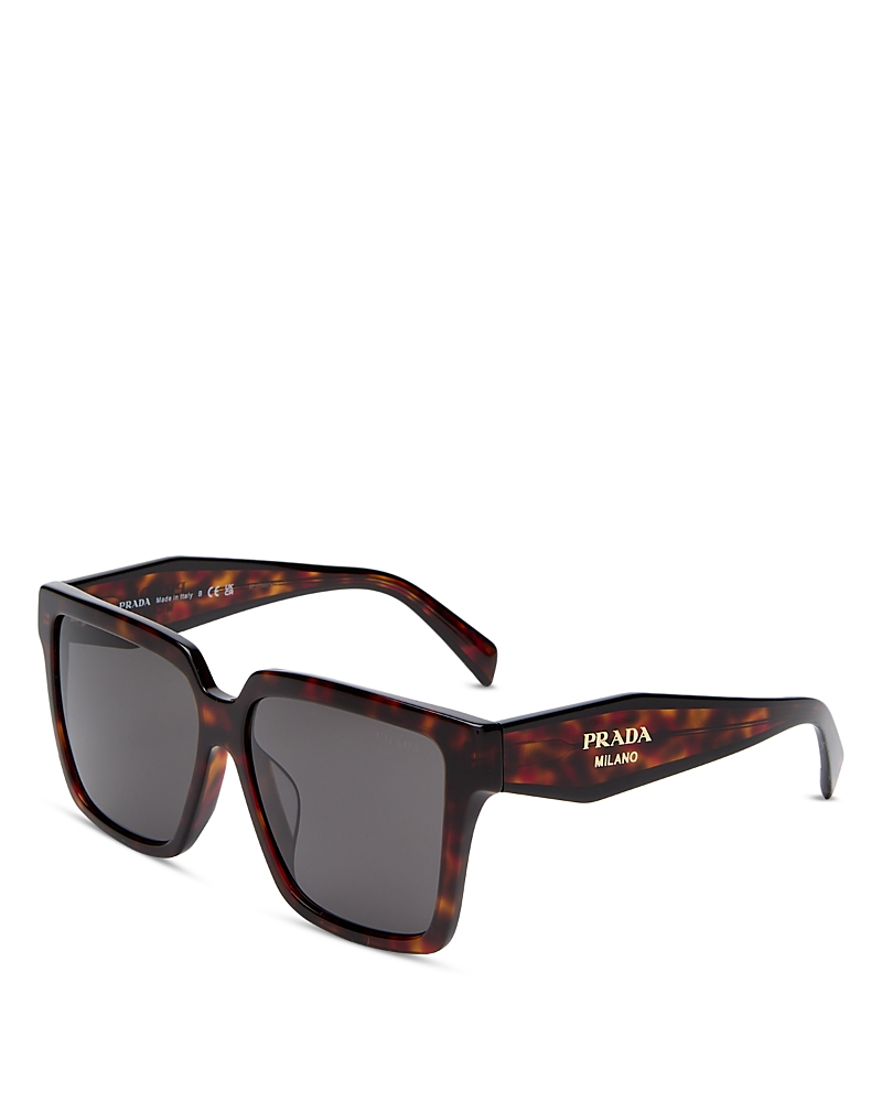 Prada Square Sunglasses, 57mm In Brown