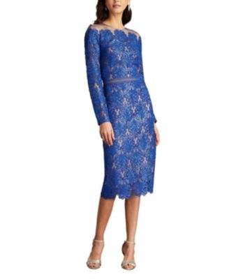 Tadashi Shoji - Camie Sequin Embroidered Off Shoulder Illusion Dress