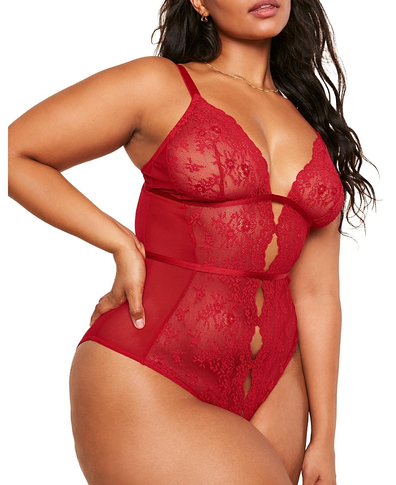 Adore Me Women's Rosie Plus-Size Crotchless Bodysuit Lingerie