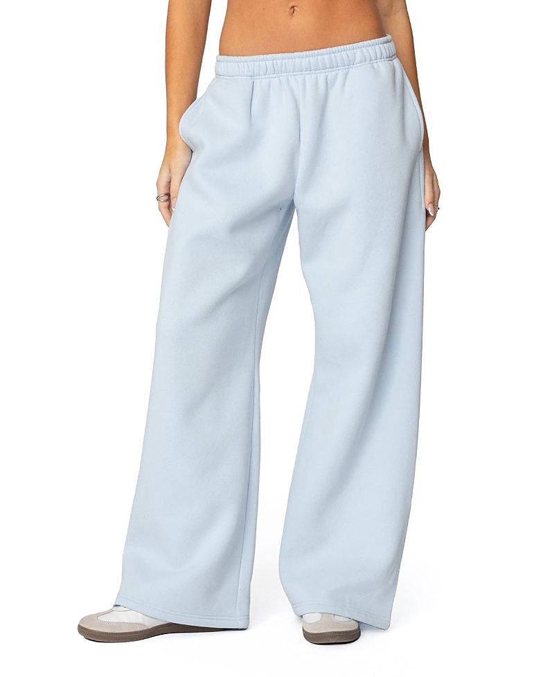 Edikted Bonney Bow Wide Leg Sweatpants In Blue