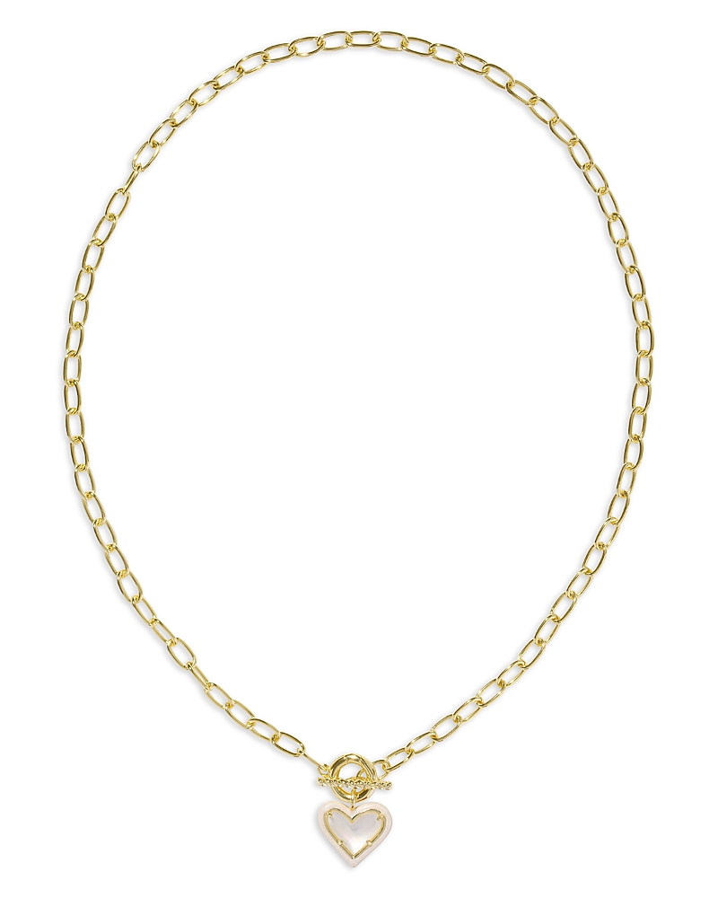 Kendra Scott Ari Heart Toggle Clasp Pendant Necklace, 17 In Gold/ivory