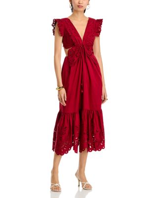 FARM Rio - Red Butterfly Midi Dress