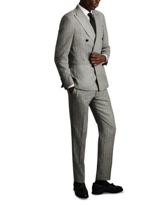Pinstripe Modern Fit Double Breasted Suit Jacket 