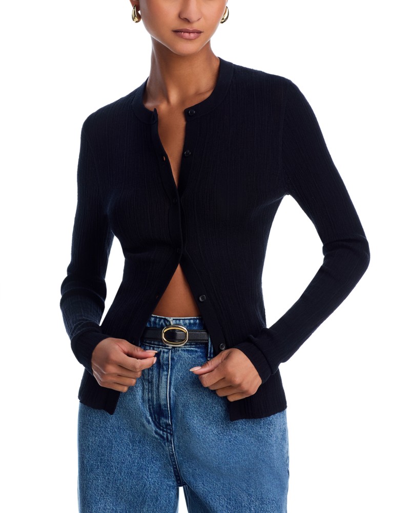 A.L.C. A. l.c. Fisher Textured Cardigan in Black