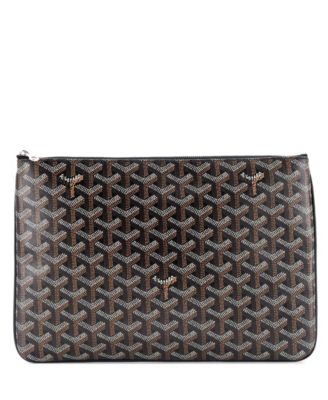 Pre-Owned Goyard Mm Senat Zip Pouch Coated Canvas