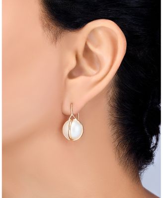 18K Yellow Gold Celeste Cultured Freshwater Pearl Drop Earrings