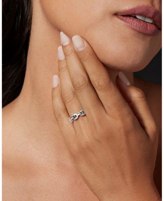 18K White Gold Heritage Diamond Tri Link Ring