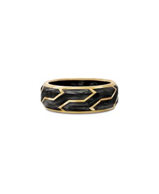 Men's Forged Carbon Band Ring in 18K Gold, 10