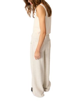 Wide Leg Tweed Trousers