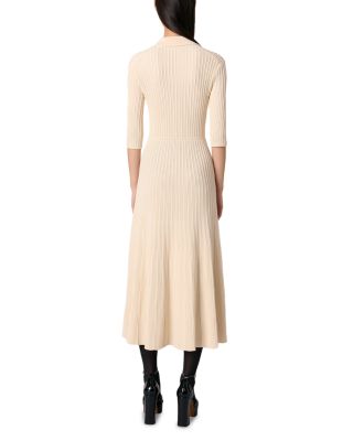 gold distressed knitted dress Knit Gold Dress | Charlize Coated Dress