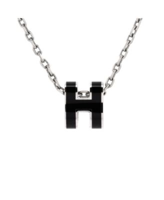 Pre-Owned HERMES Pre-Owned Hermes Mini Pop H Pendant Chain Necklace Metal and Enamel