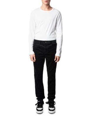Steeve Cotton Stretch Velvet Corduroy Slim Fit Pants