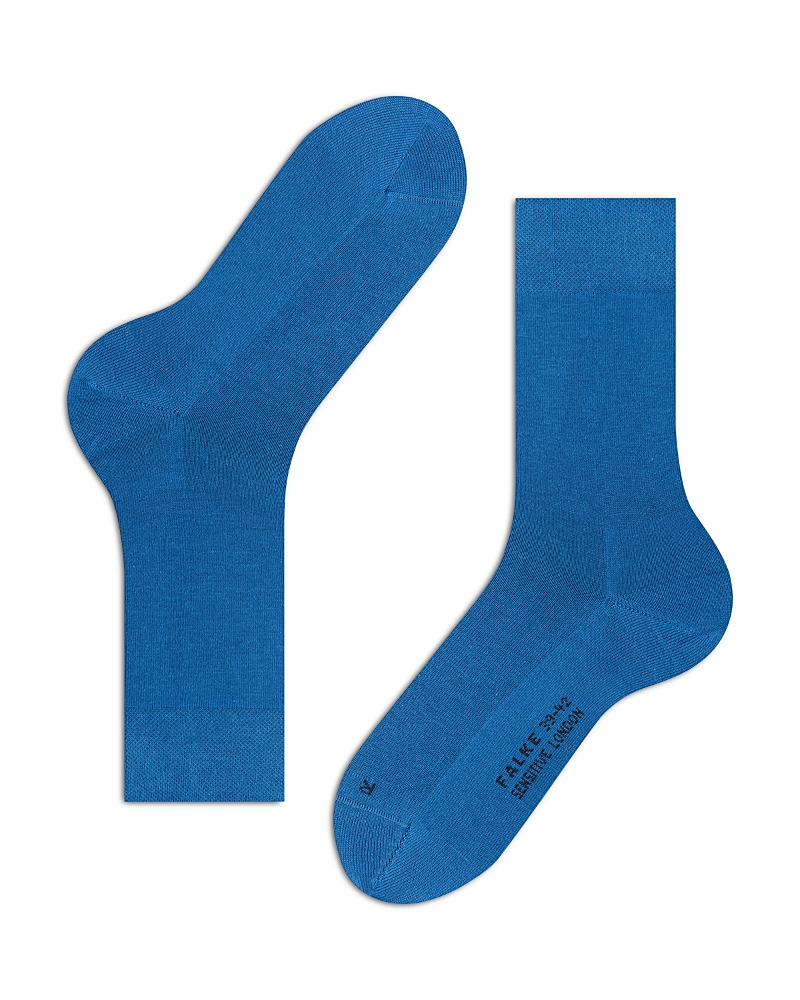 Shop Falke Sensitive London Cotton Blend Solid Socks In Sapphire
