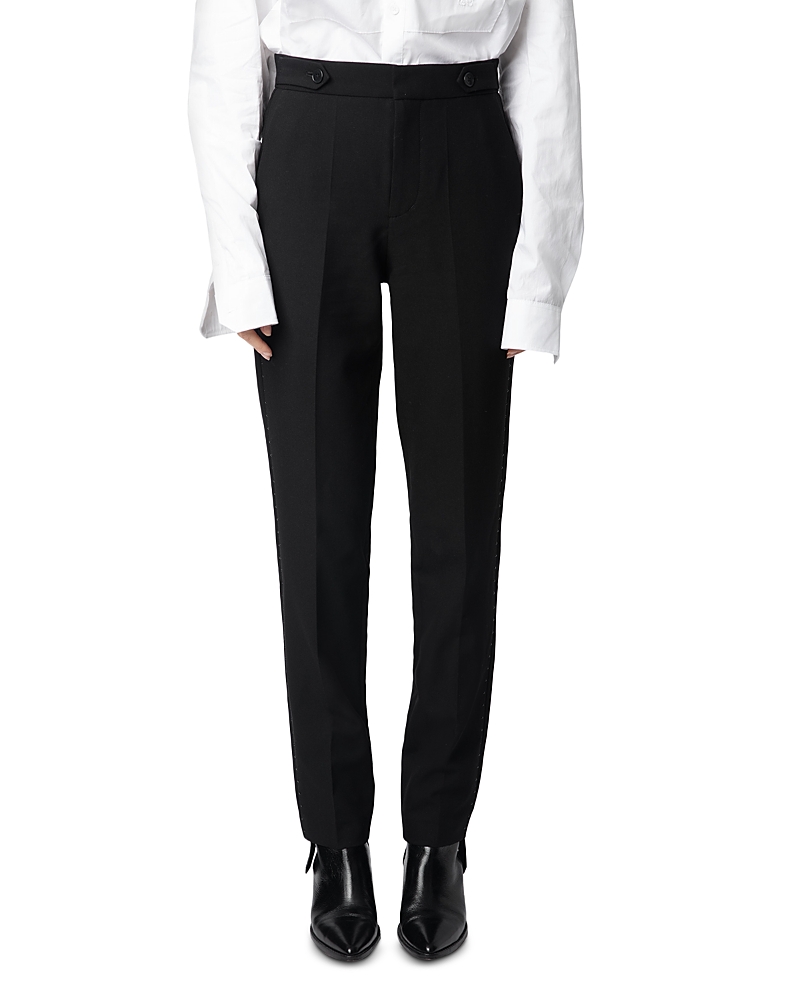 Zadig & Voltaire Panny Straight-leg Tailored Pants In Black