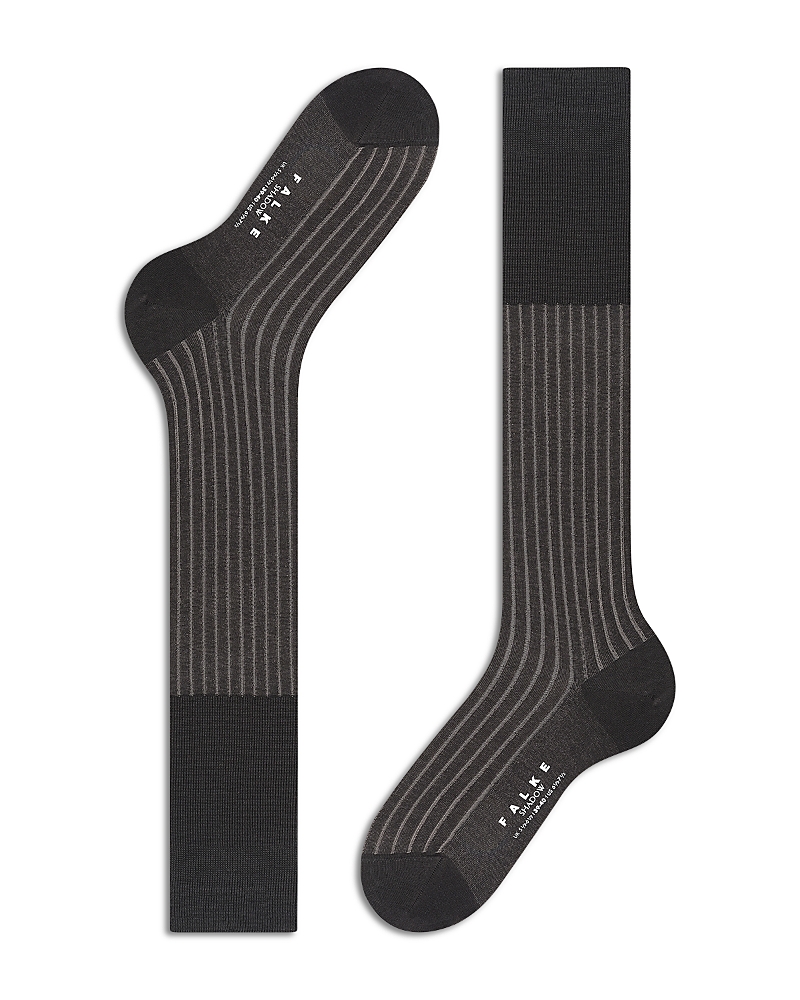 Falke Shadow Knee High Socks In Grey/white