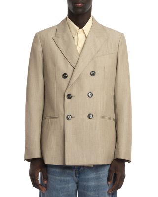 AMI - Regular Fit Double Breasted Back Slit Wool Sportcoat