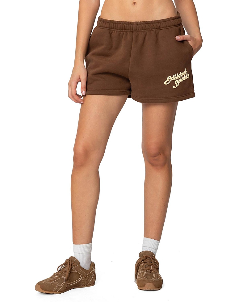 Edikted So Sporty Sweat Shorts In Brown