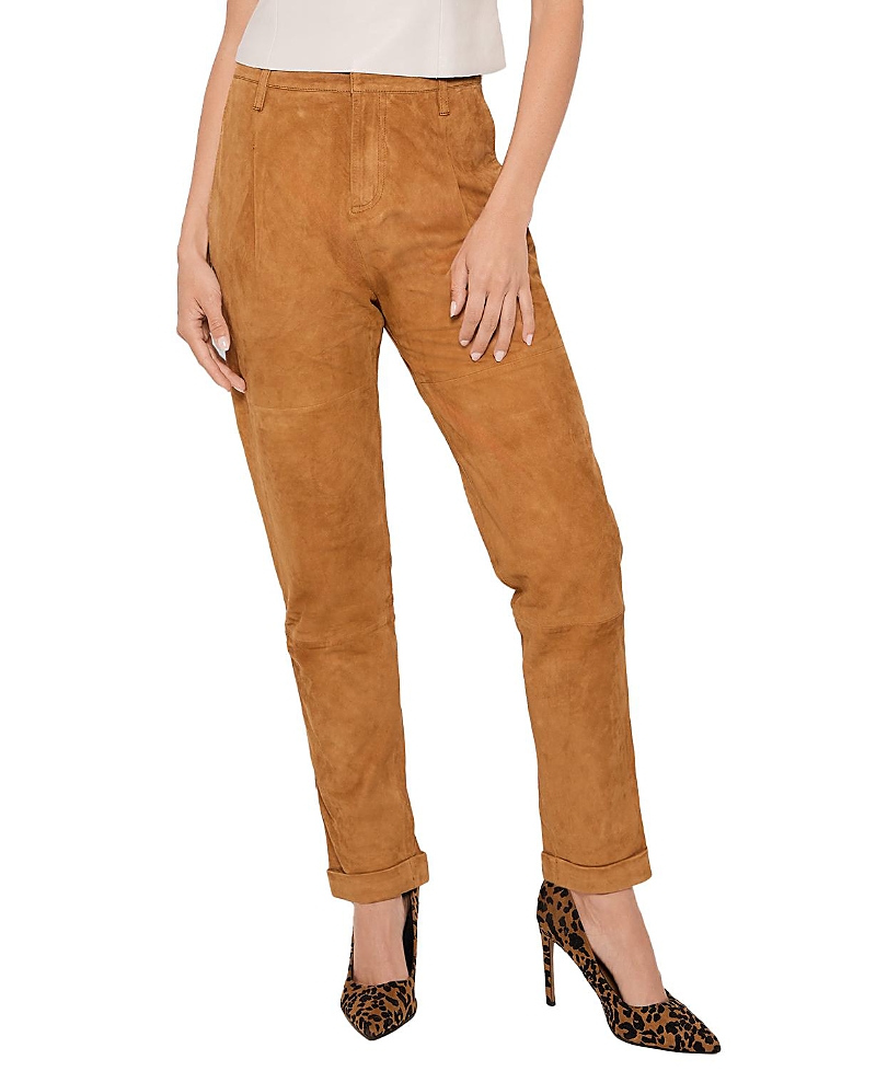 As By Df Denise Upcycled Suede Trousers In Clay