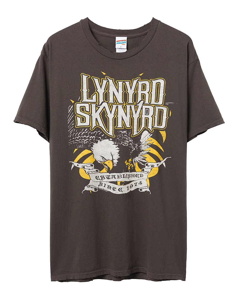 Junk Food Clothing Unisex Lynyrd Skynyrd Since 1974 Flea Market Tee In Coffee