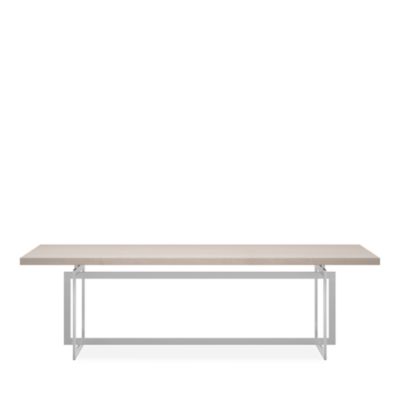 Wish You Were Dining Table - Chrome/Creme Travertine