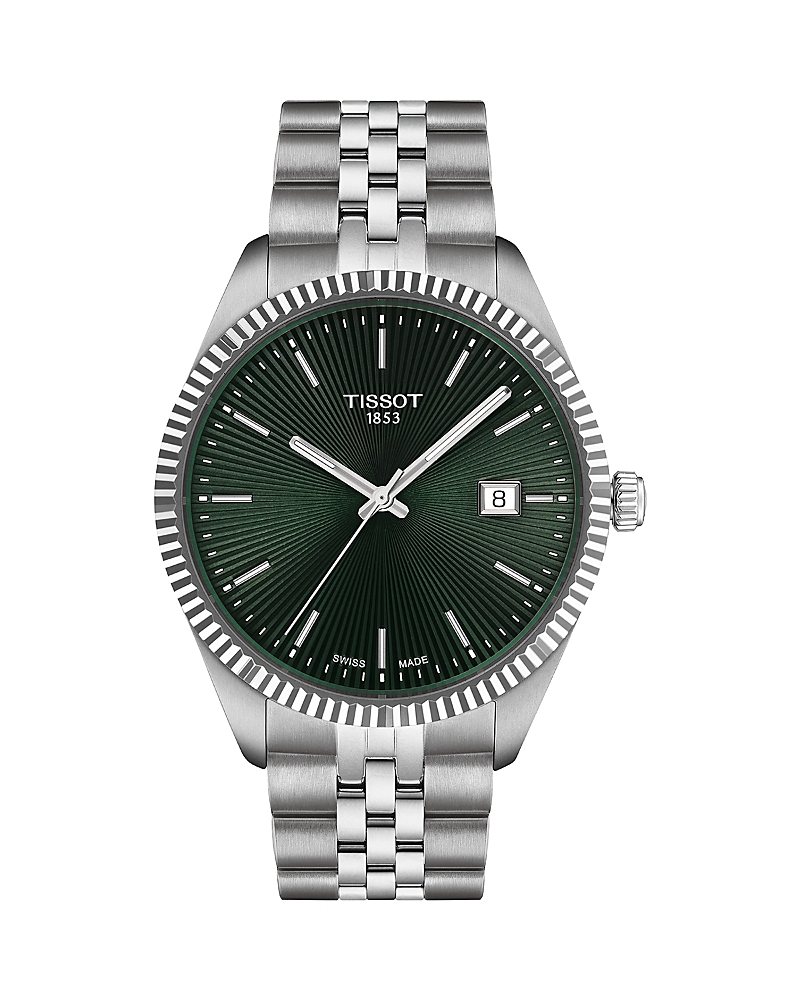 Tissot Men's Swiss Ballade Stainless Steel Bracelet Watch 40mm In Green/silver