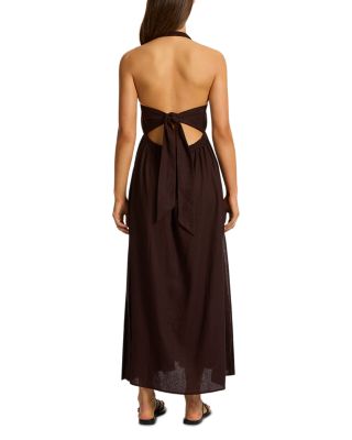 Embroidered Halter Dress