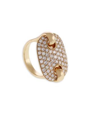 18K Yellow Gold Pav&eacute; Diamond Statement Ring