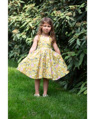 Girls' Woven Cross Back Dress in Dogs - Little Kid