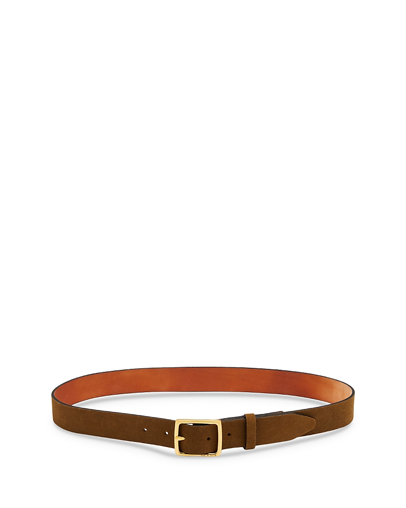 Rag & Bone Women's Boyfriend Belt In Khaki Olive Suede